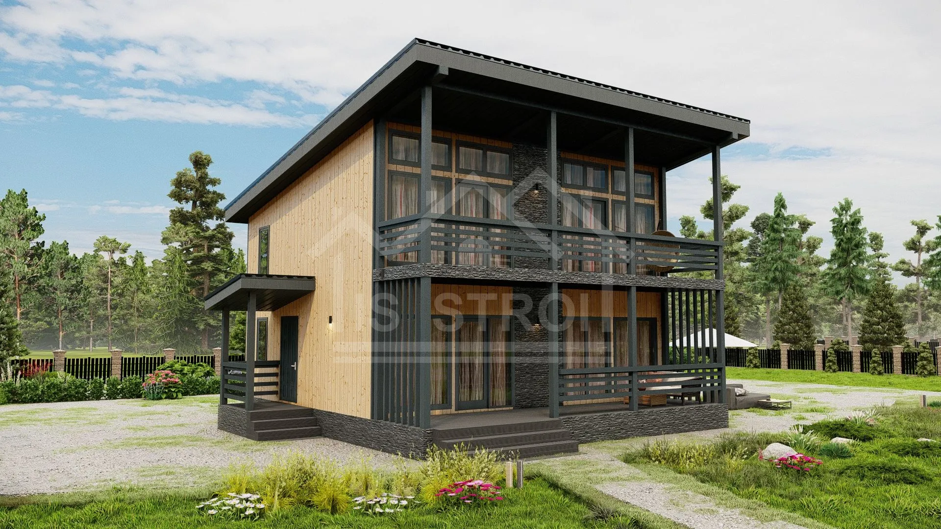 Каркасный дом «Эстетика» 161 м² — фото 1