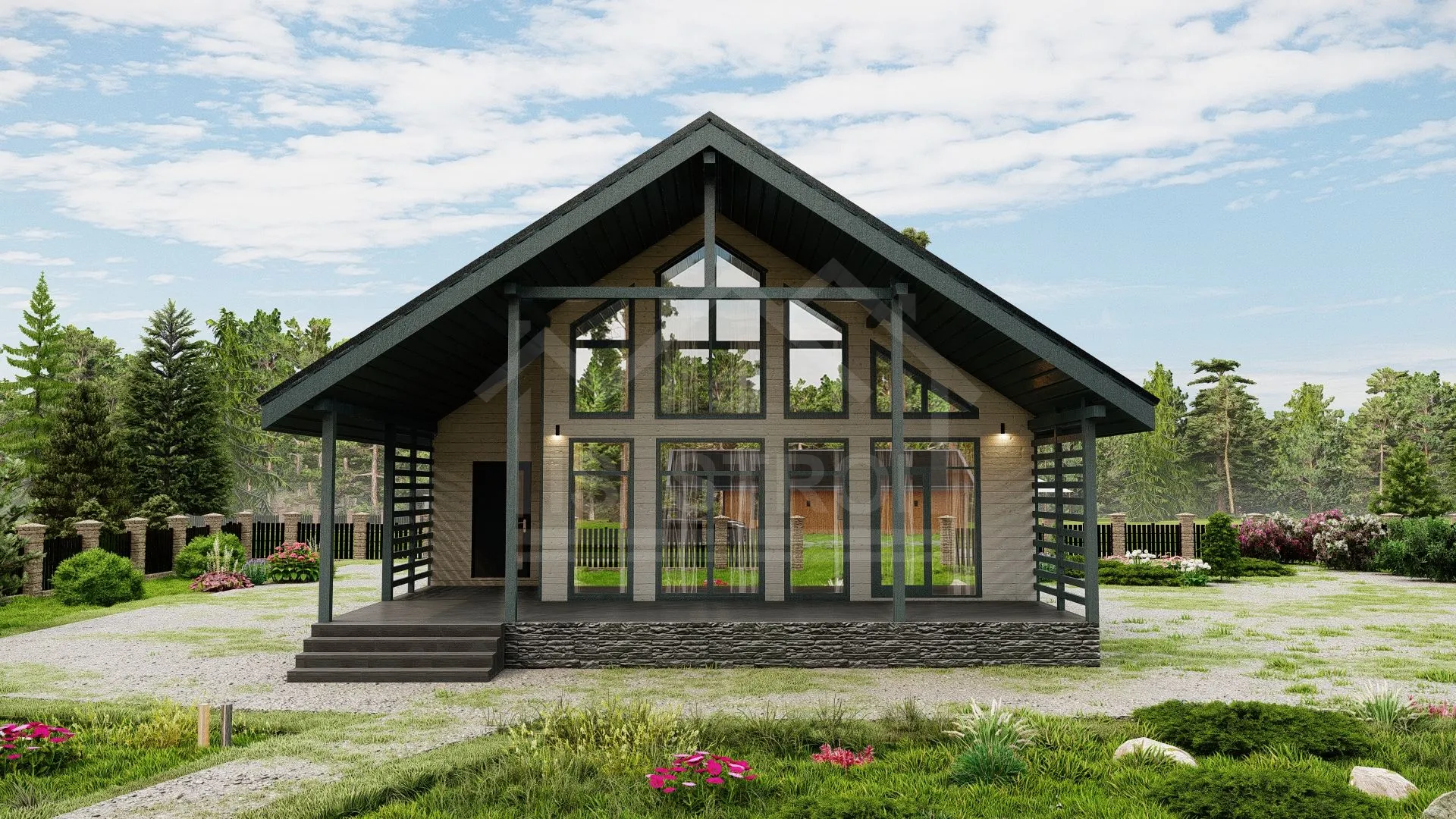 Каркасный дом «Гамма XL» 185 м² — проект под ключ