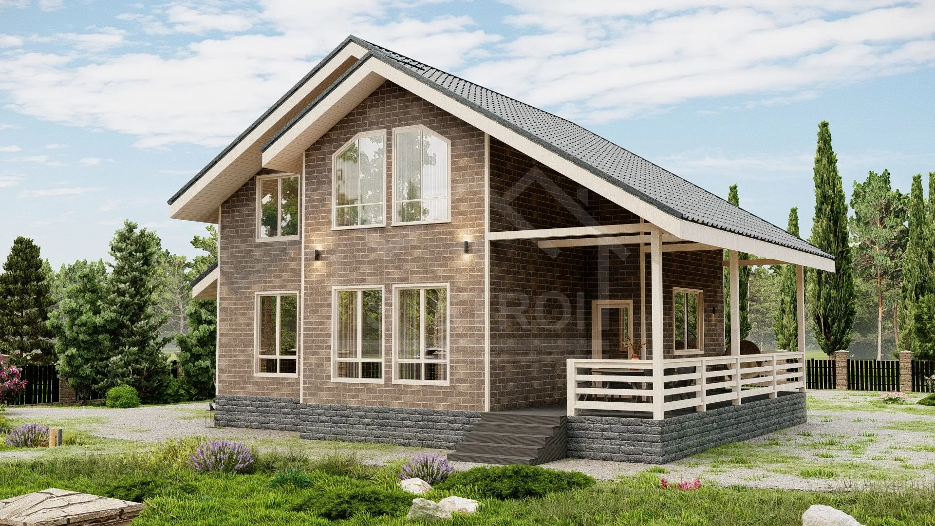 Каркасный дом «Канадец» 208 м² — проект под ключ
