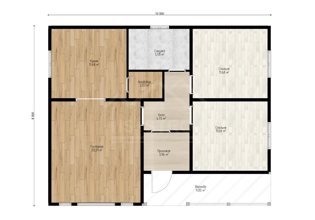 План дома каркасный дом «Орландо» 89 м²