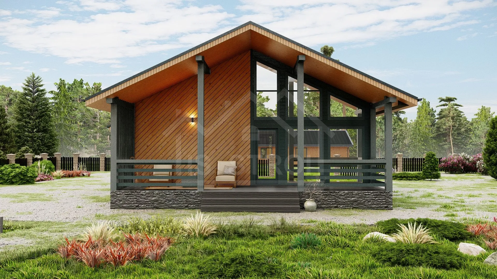 Каркасный дом «Комета» 128 м² — проект под ключ