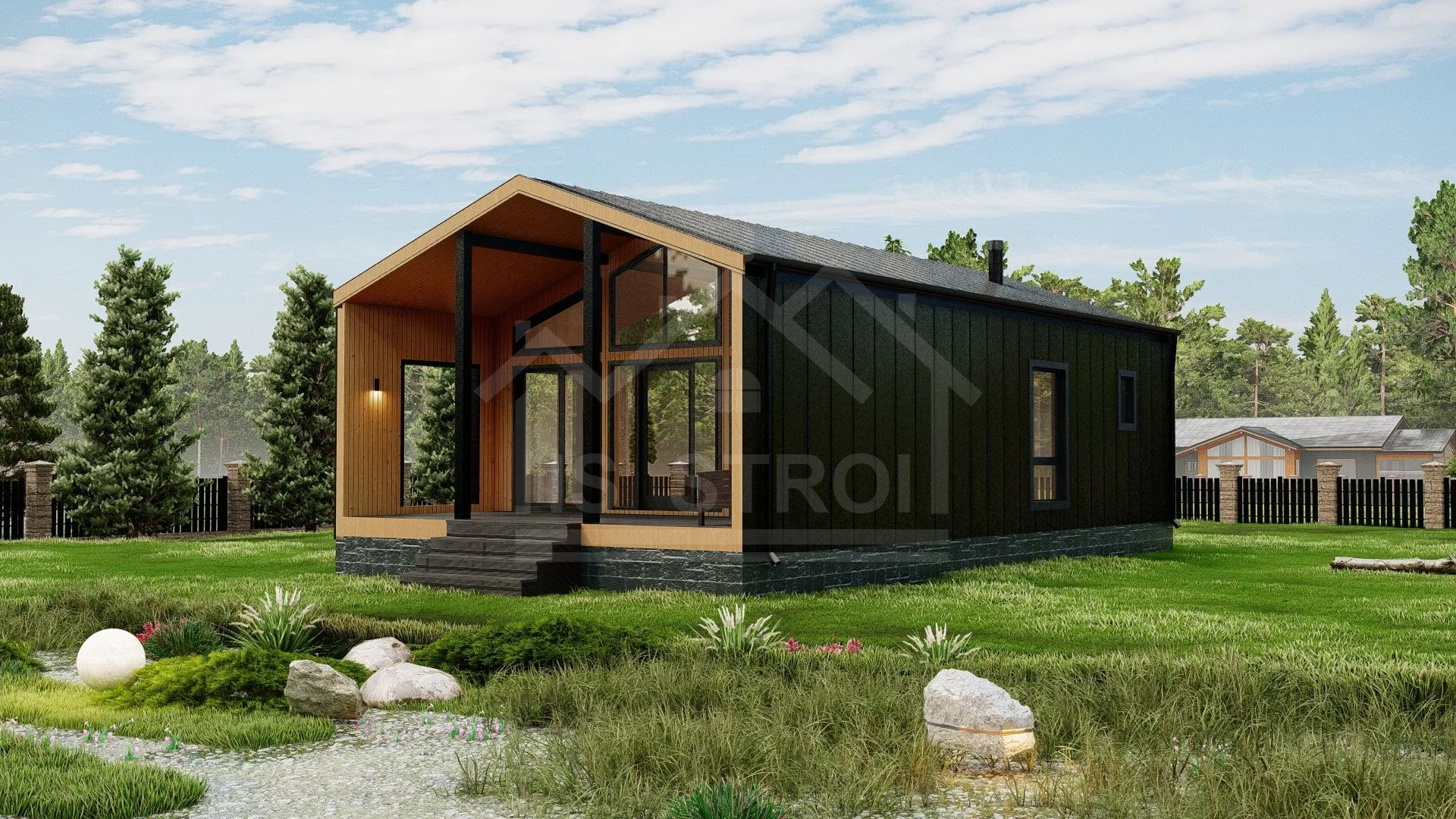 Бани «Ис-02» 84 м² — проект под ключ