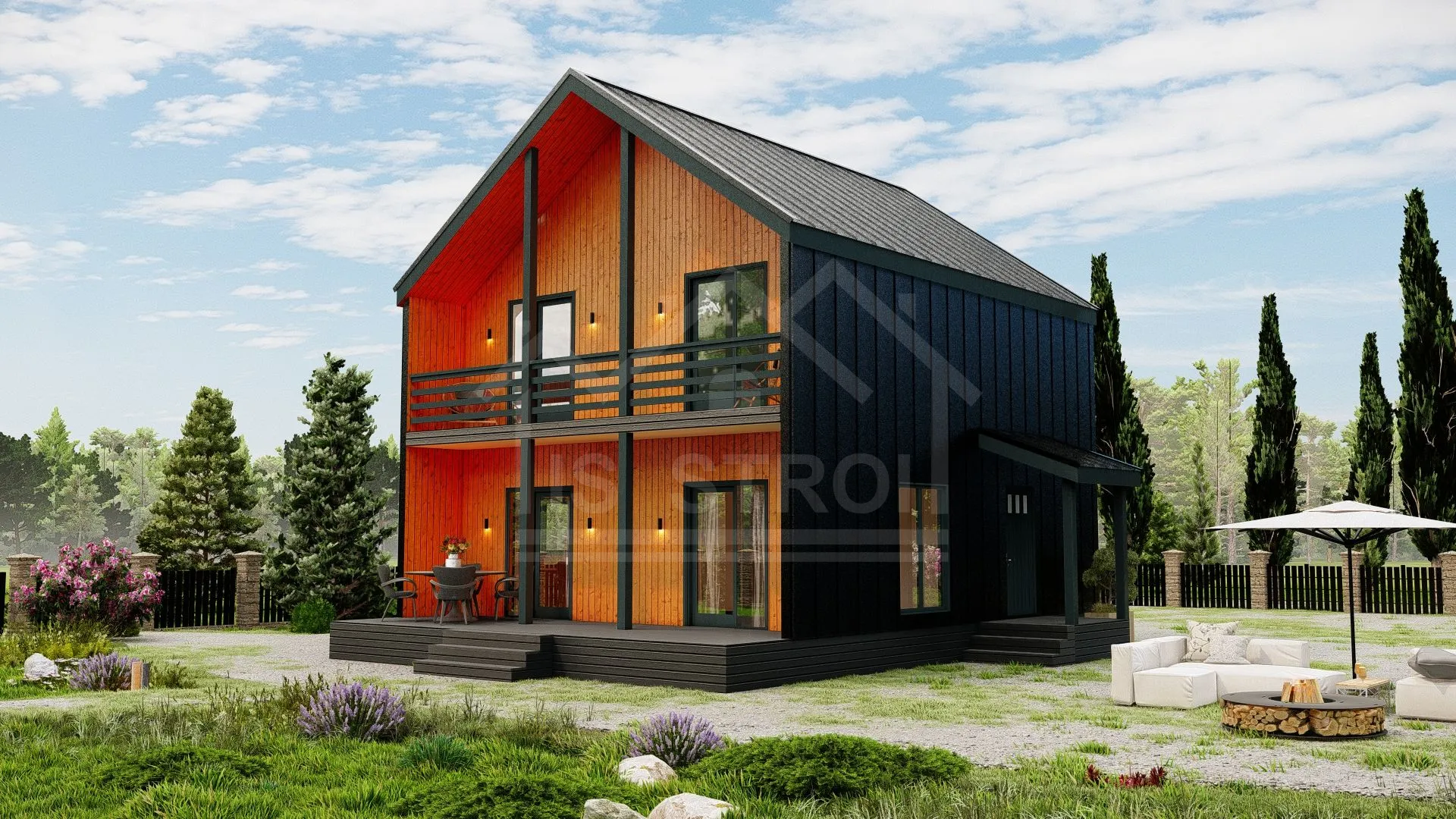Каркасный дом «Барнхаус Лайф» 160 м² — проект под ключ