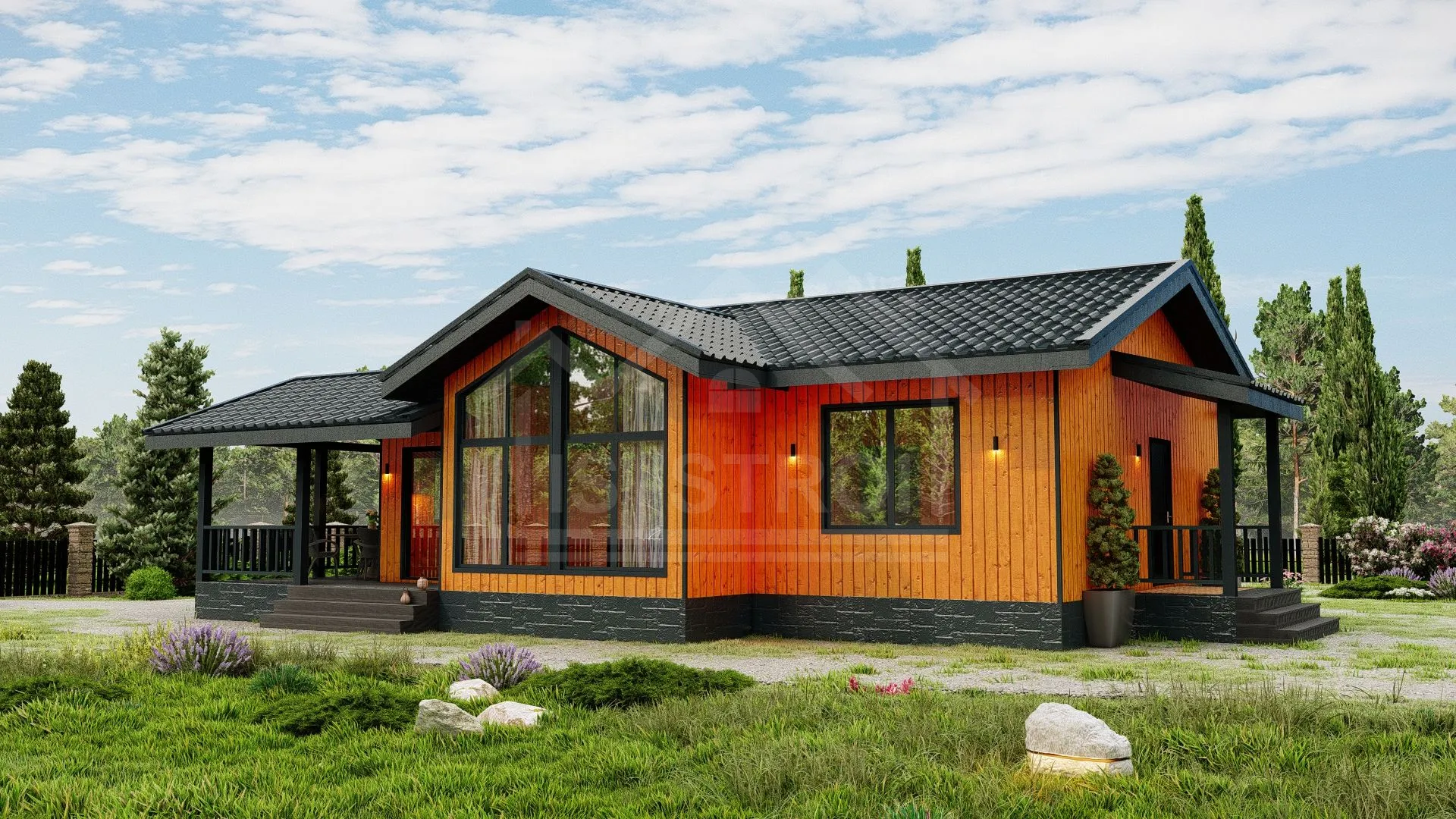 Каркасный дом «Мираж» 119 м² — проект под ключ